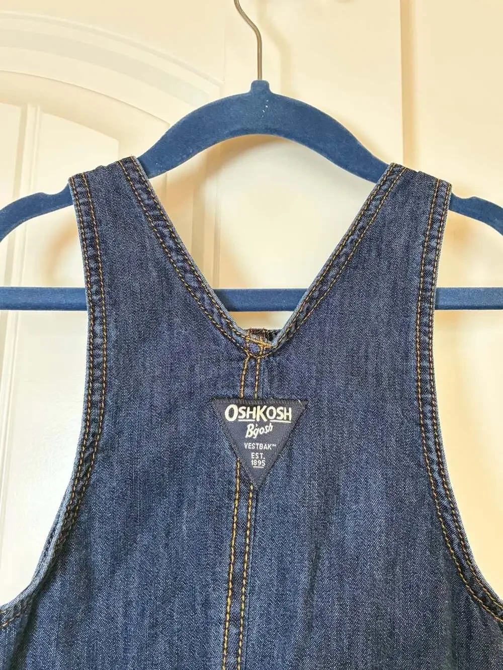 OshKosh B'gosh Red and Black Buffalo Plaid Lined Denim Overalls Size 24M